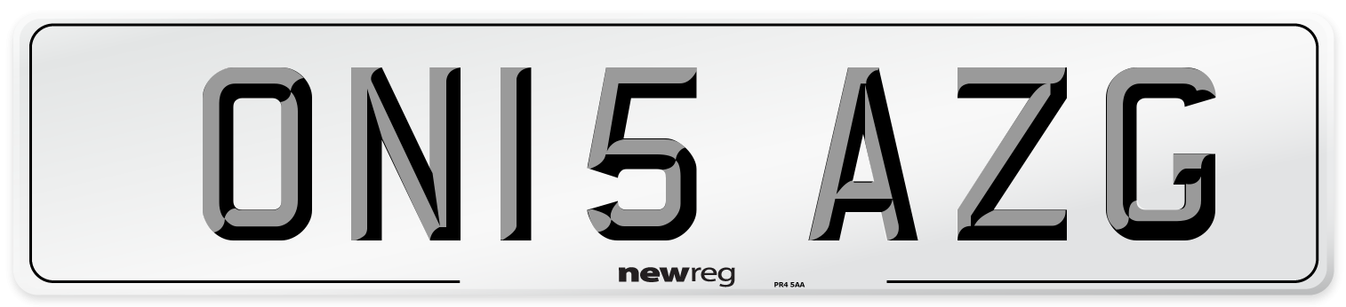 ON15 AZG Number Plate from New Reg